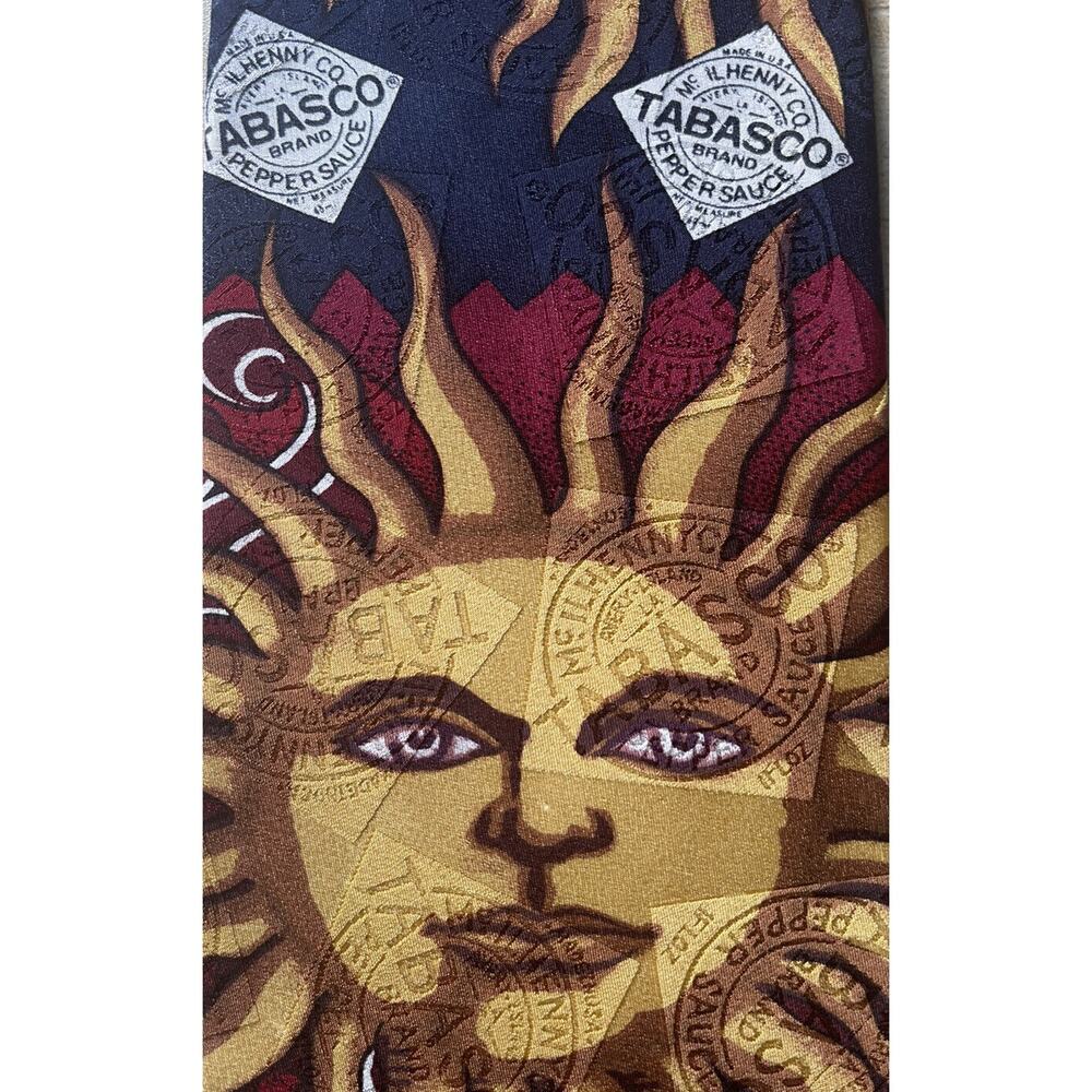 Tabasco Mens Louisiana Hot Sauce Sun Face Tie 100% Silk